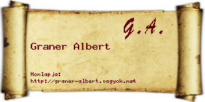 Graner Albert névjegykártya